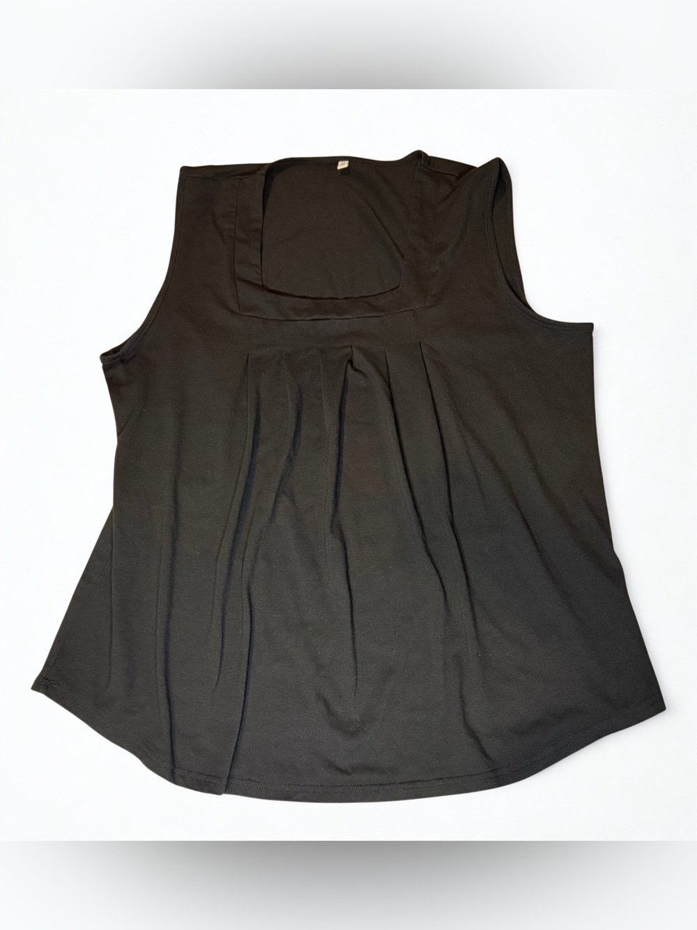 Black Sleeveless Pleated Scoop-Neck Women's Top size xl